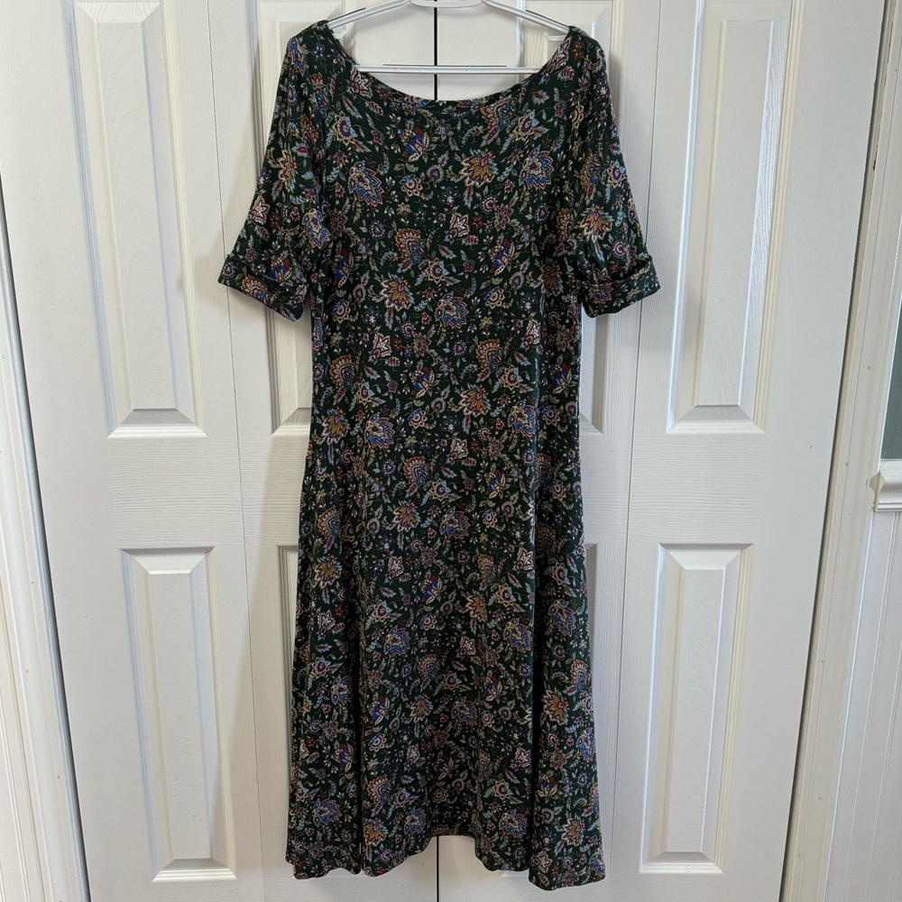 Ralph Lauren Ascot-Print Stretch Cotton Midi Dress